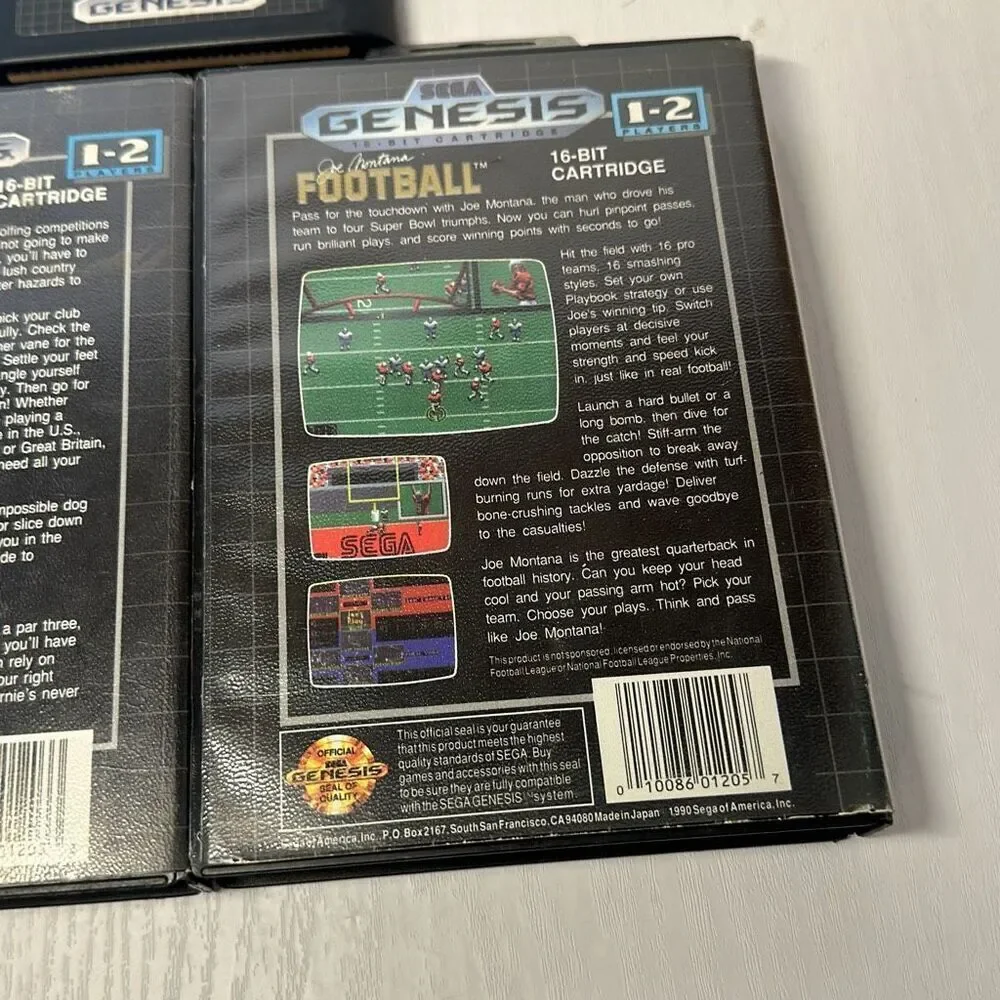 Sega Genesis NFL Football Joe Montana Arnold Palmer Tournament Golf Altered beas